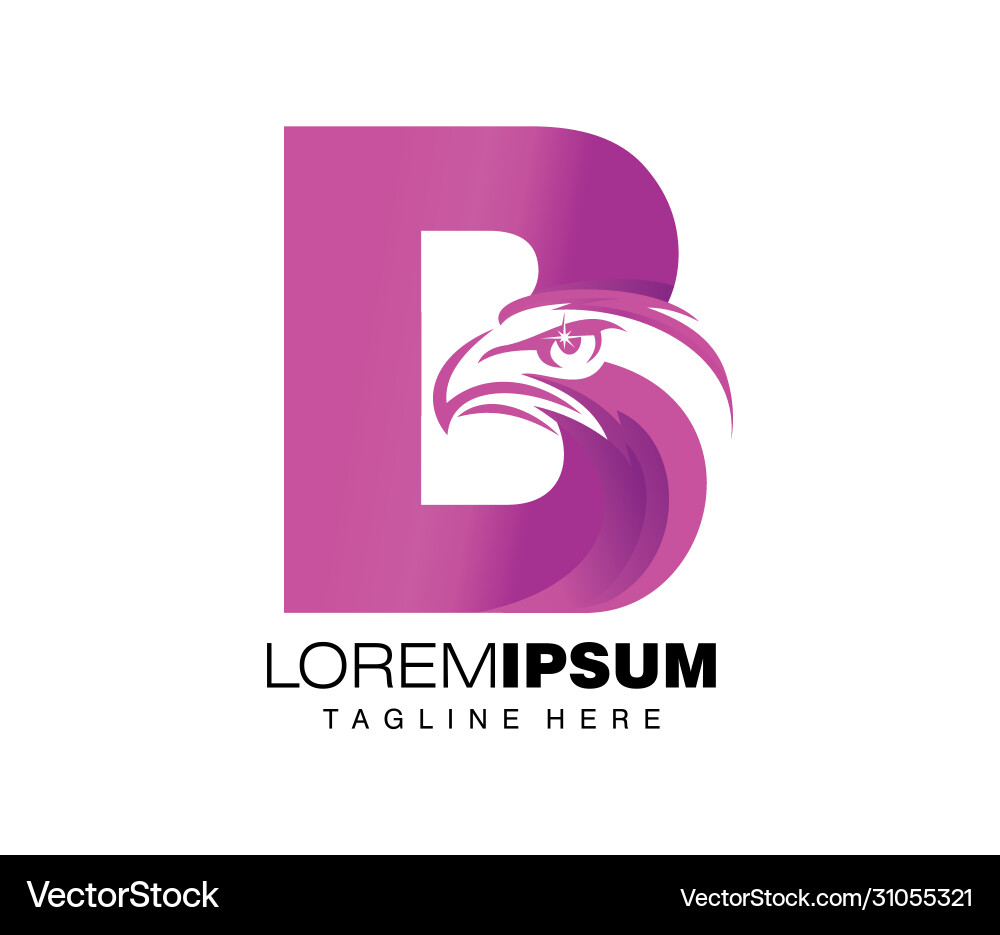 Eagle initial monogram for letter b Royalty Free Vector