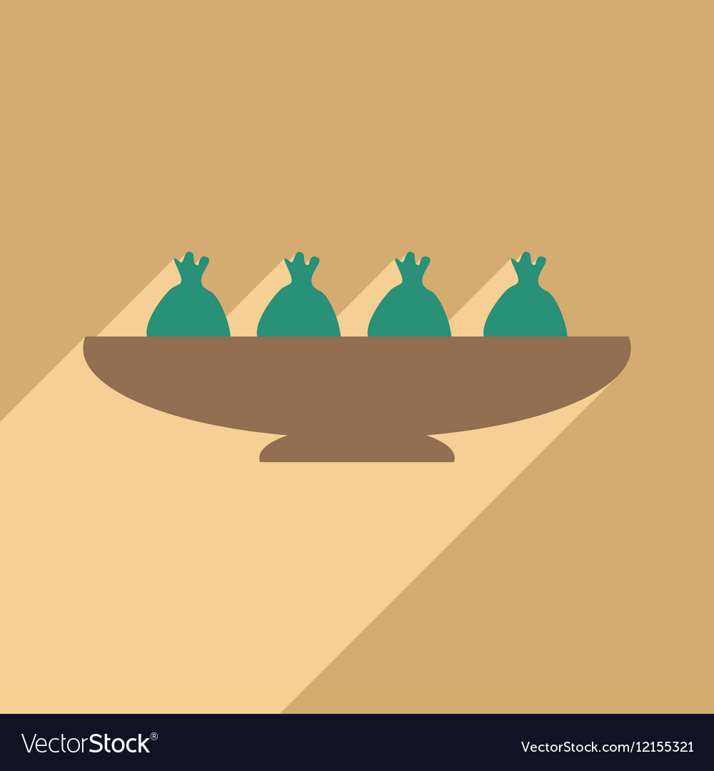 Flat with shadow icon and mobile application meat