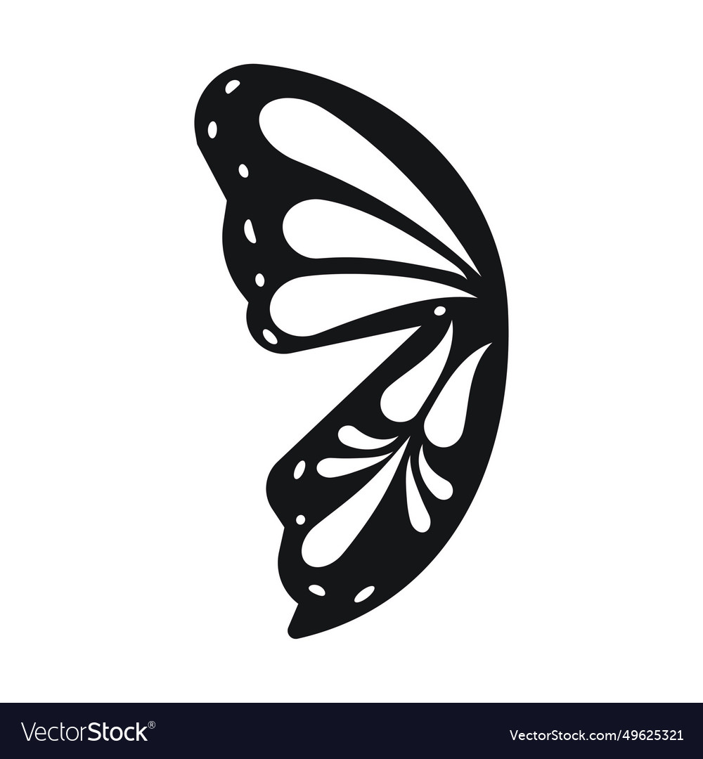 Half butterfly design on white background Vector Image