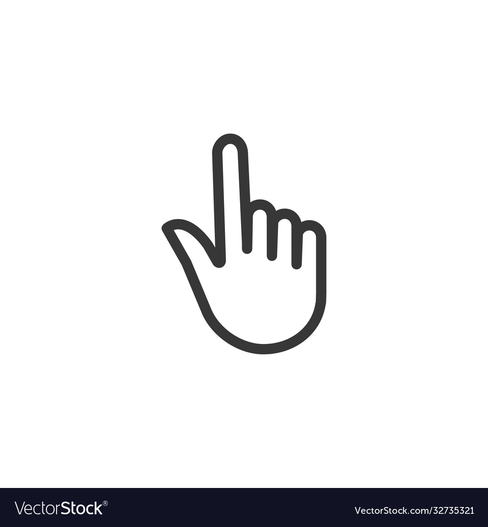 Hand pointer outline icon simple flat style