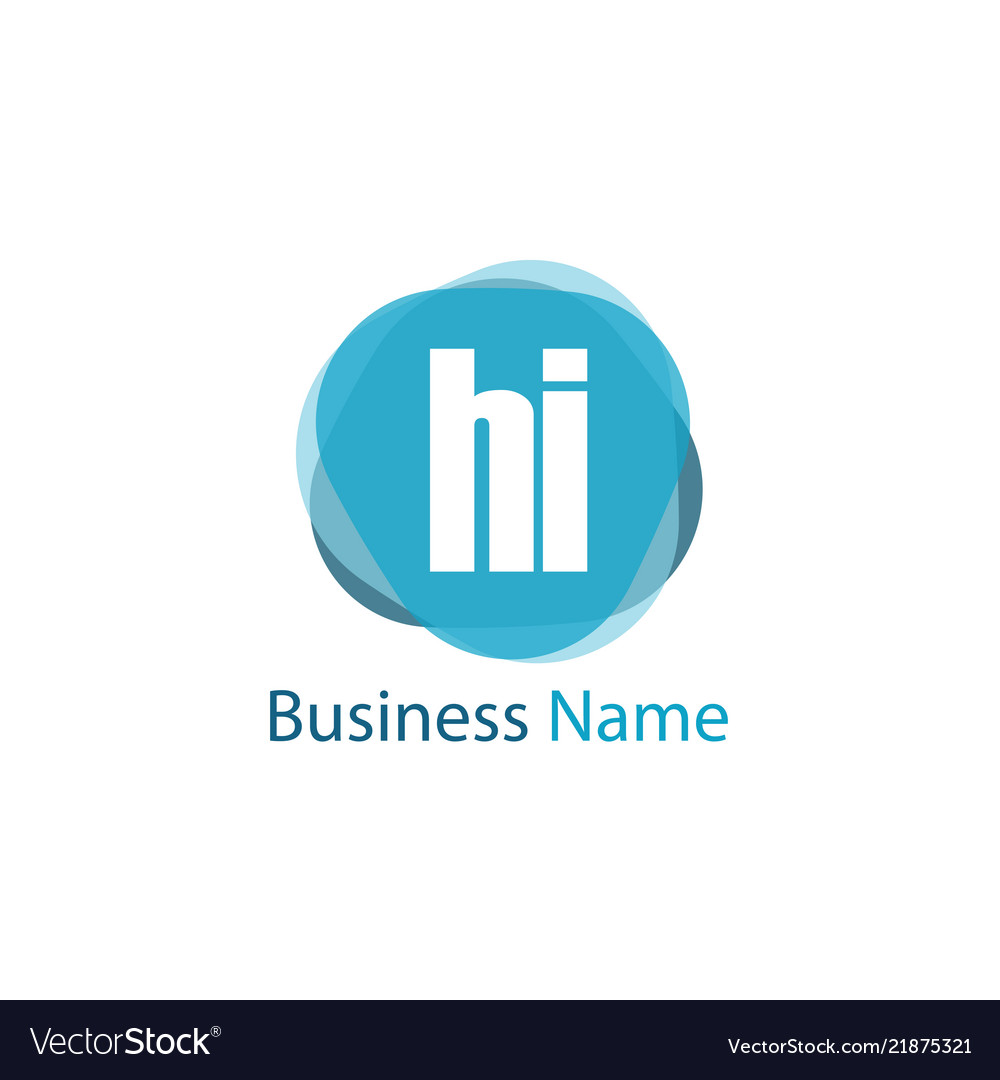 Initial letter hi logo template design