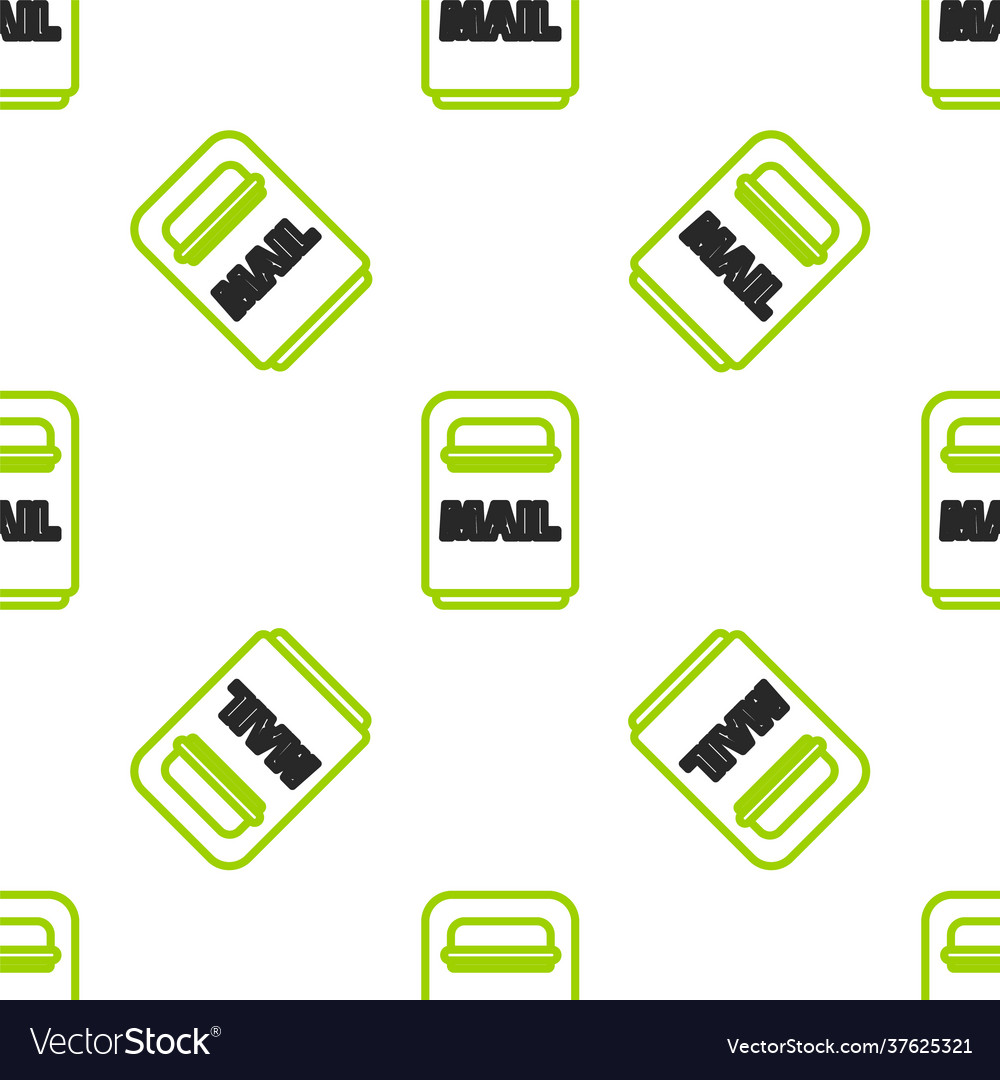 Line mail box icon isolated seamless pattern vector image Line mail box icon isolated seamless pattern