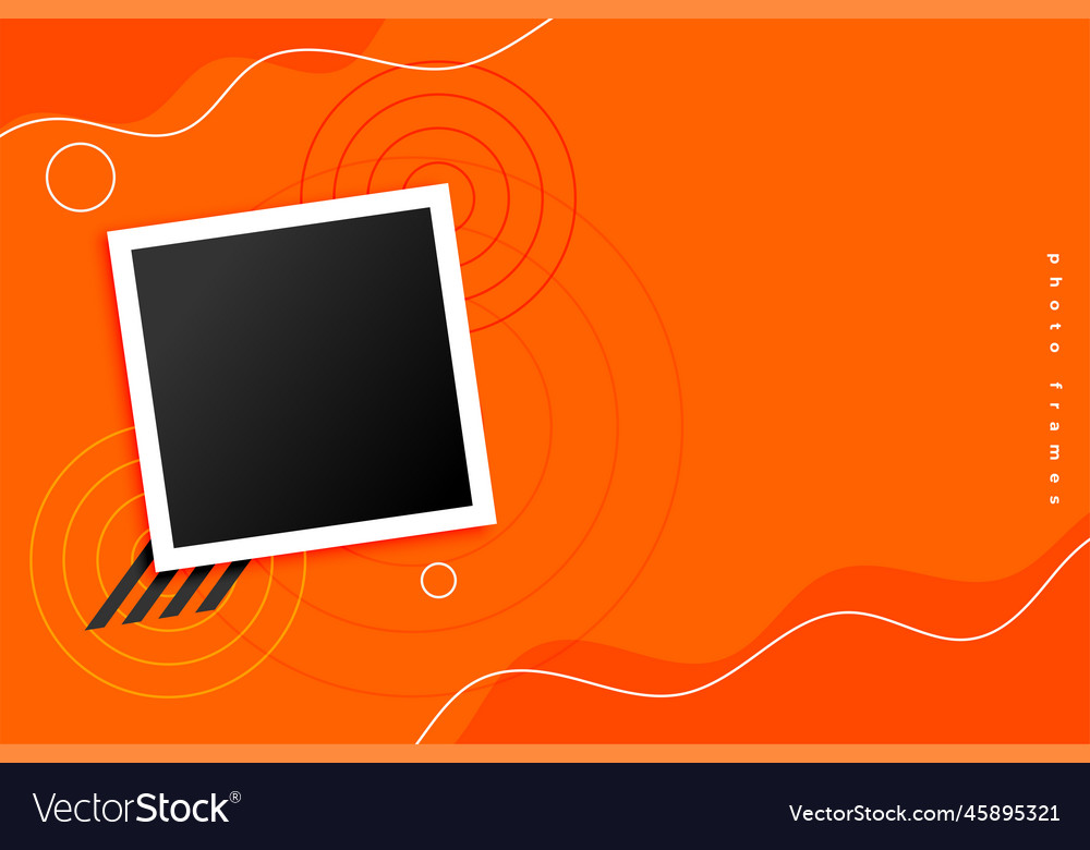 Memphis style empty photo frame template