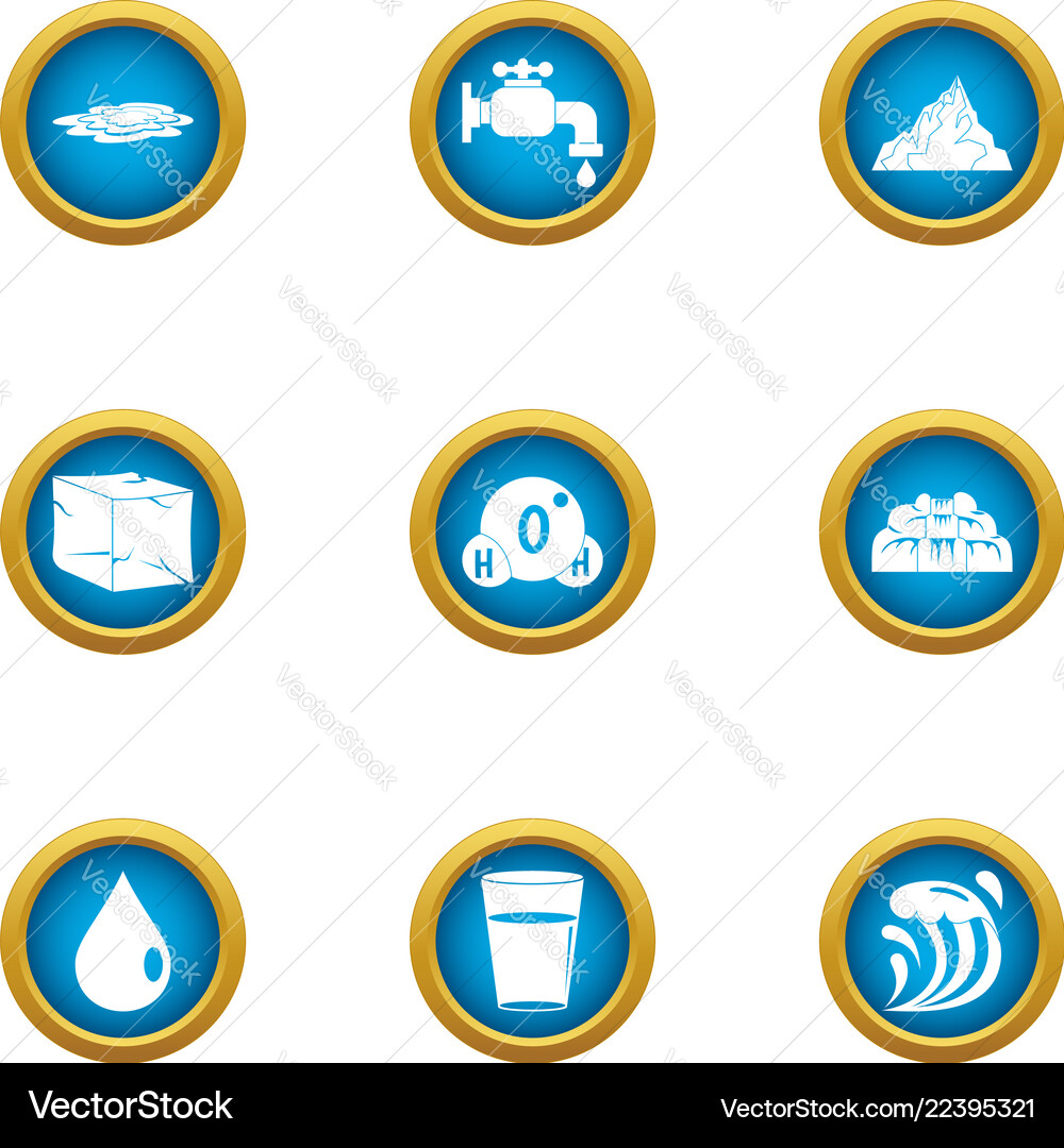 Reviver icons set flat style Royalty Free Vector Image
