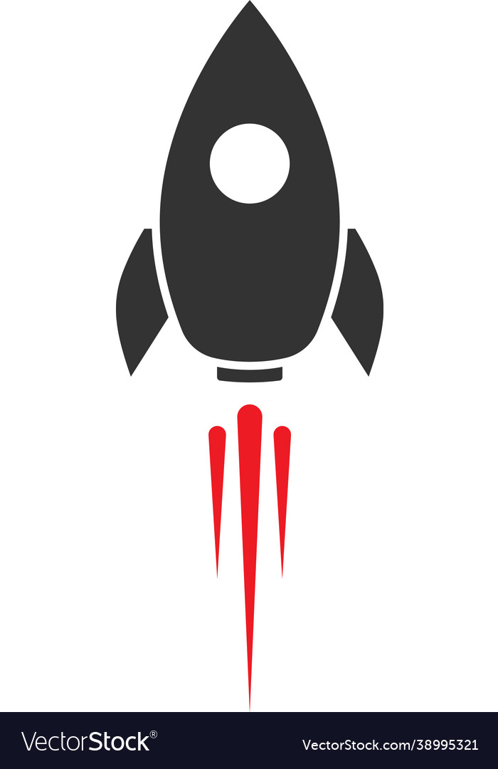 Rocket launching icon design template