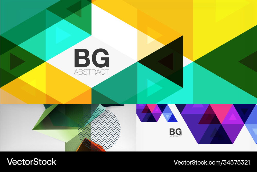 Set minimal geometric abstract backgrounds Vector Image