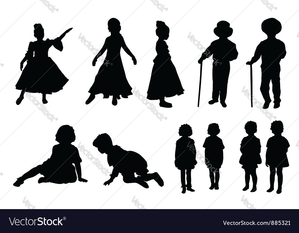 Silhouettes of kids