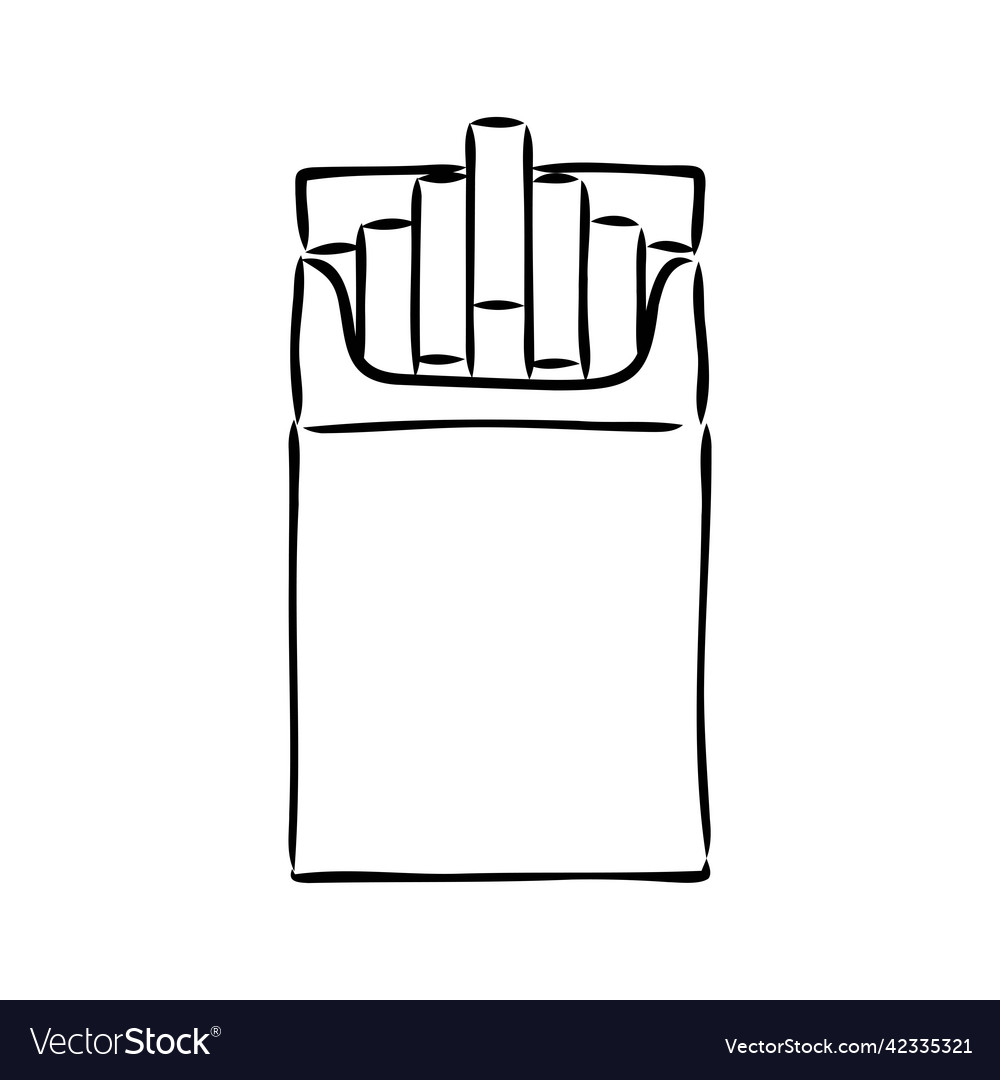 Smoking cigarette in sketch style