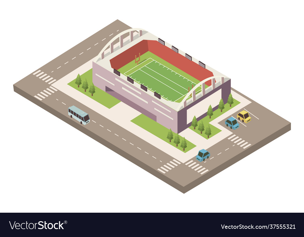 Stadium football with road