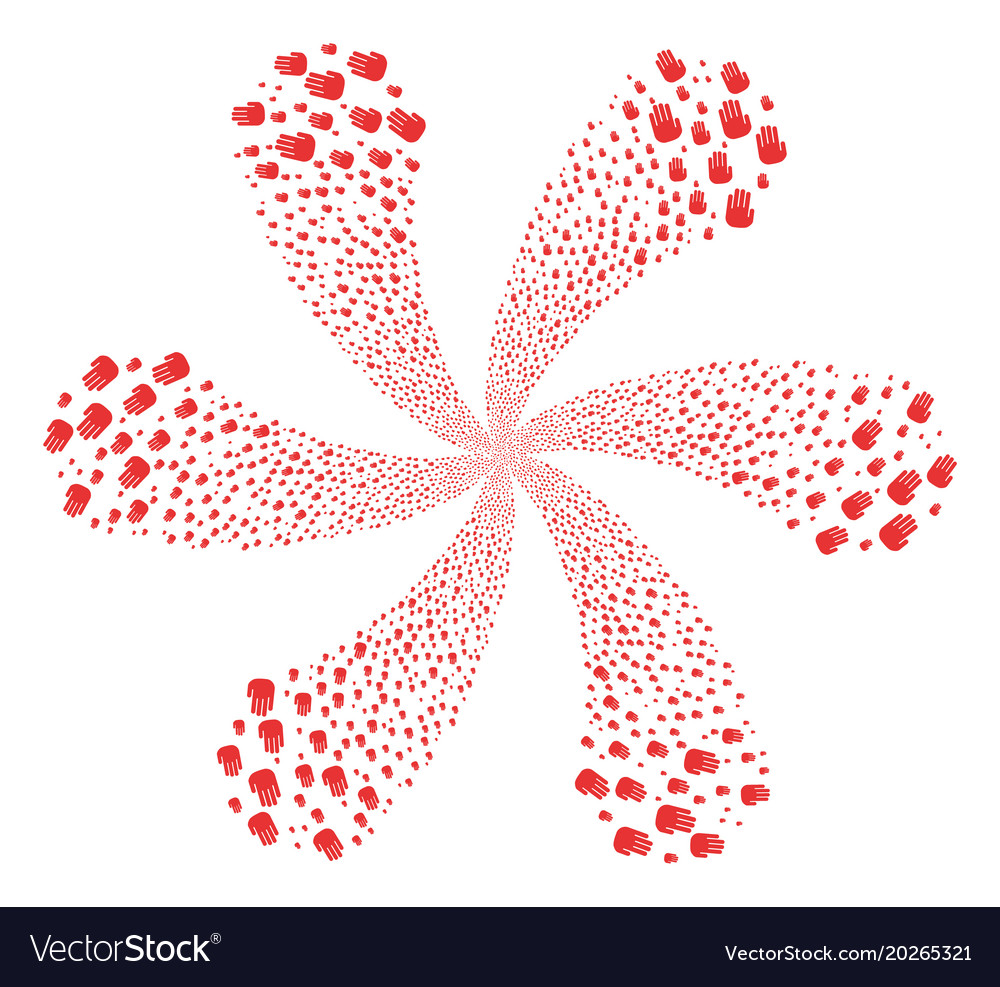 Stop hand centrifugal flower shape