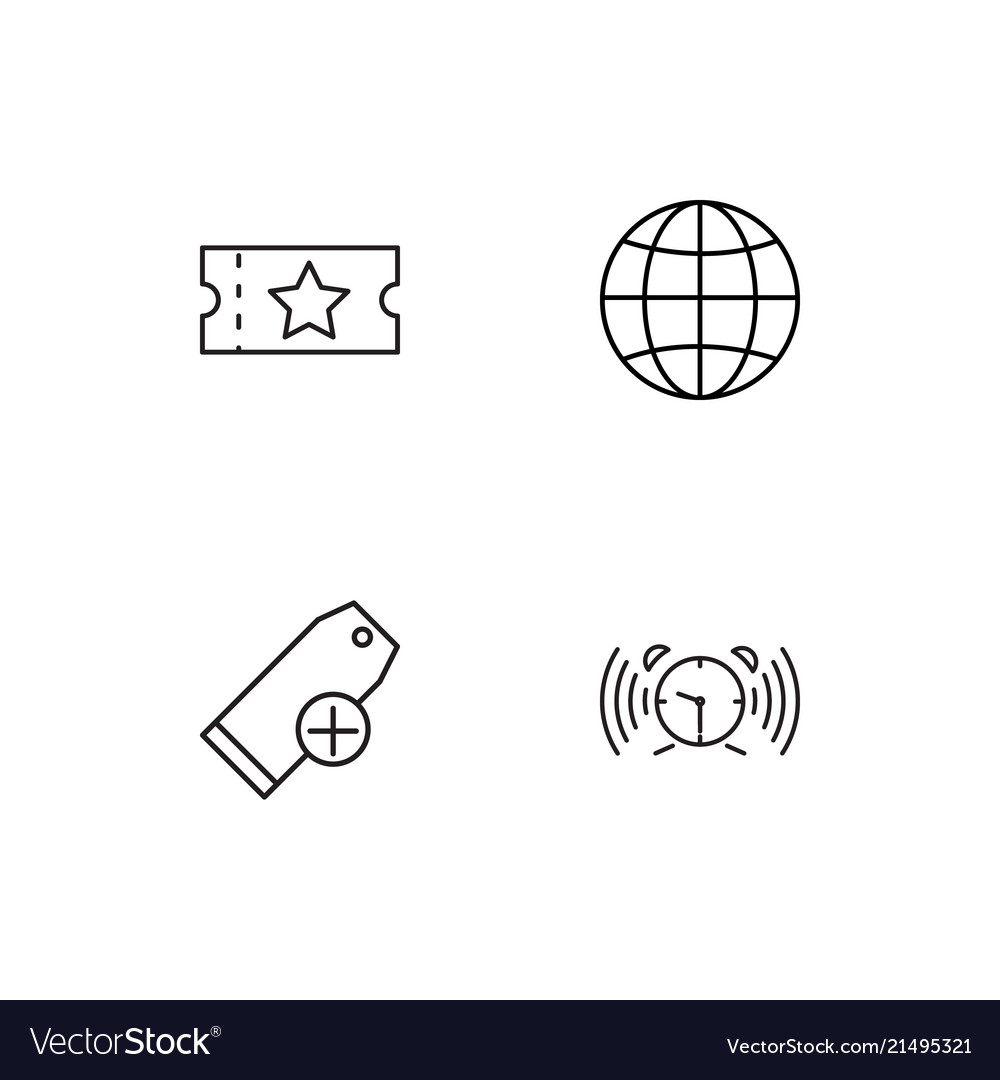 Time linear icons set simple outline