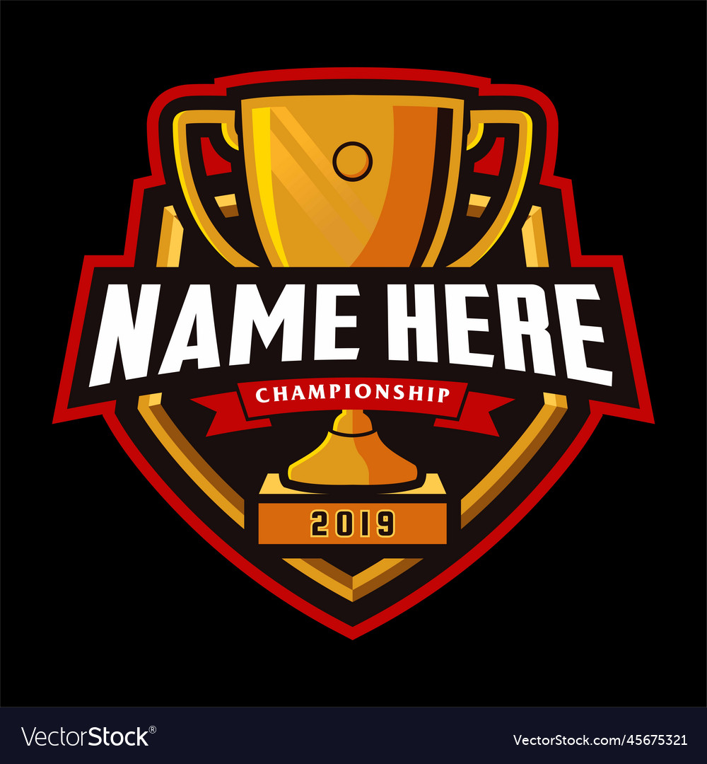 Tournament championship logo vector. Trophy logo 13267736 Vector Art at  Vecteezy