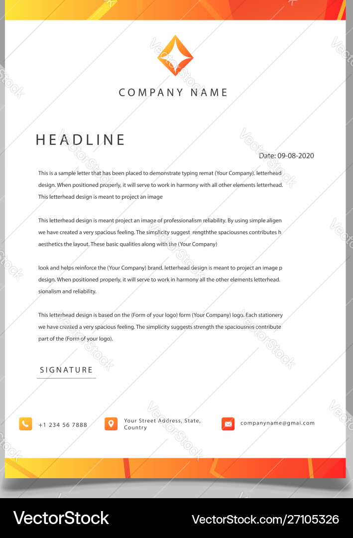 Business style gradient color letterhead template Vector Image