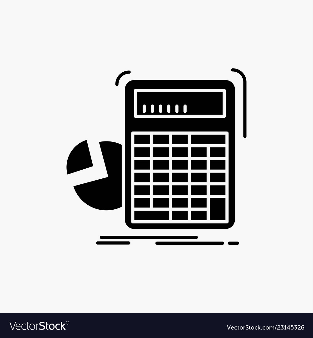 Calculator calculation math progress graph glyph vector image Calculator calculation math progress graph glyph
