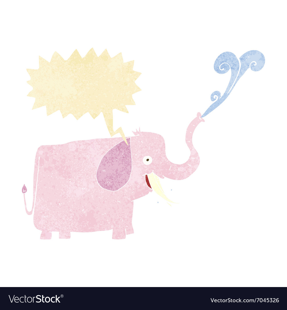 Cartoon happy elephant with speech bubble Vector Image