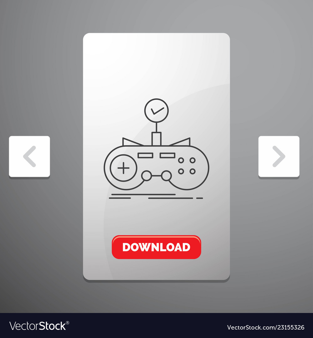 Check controller game gamepad gaming line icon