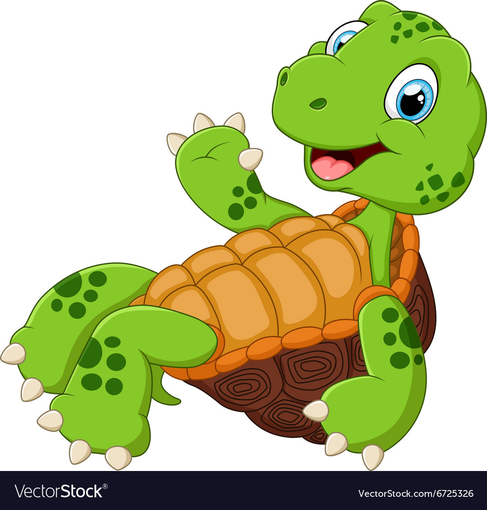 Cute turtle cartoon posing