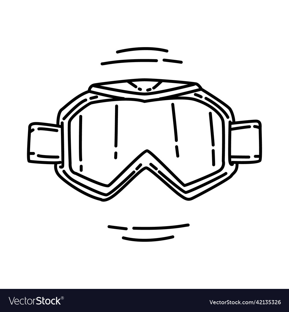 Eye protection icon doodle hand drawn or outline