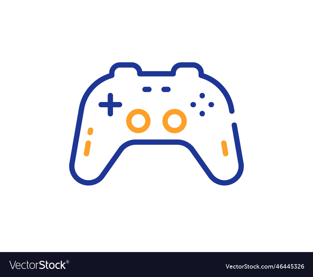 Gamepad line icon game joystick sign Royalty Free Vector