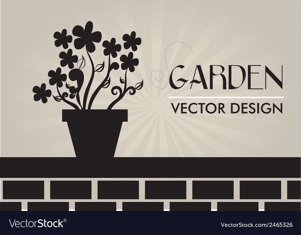 Garden design over gray background