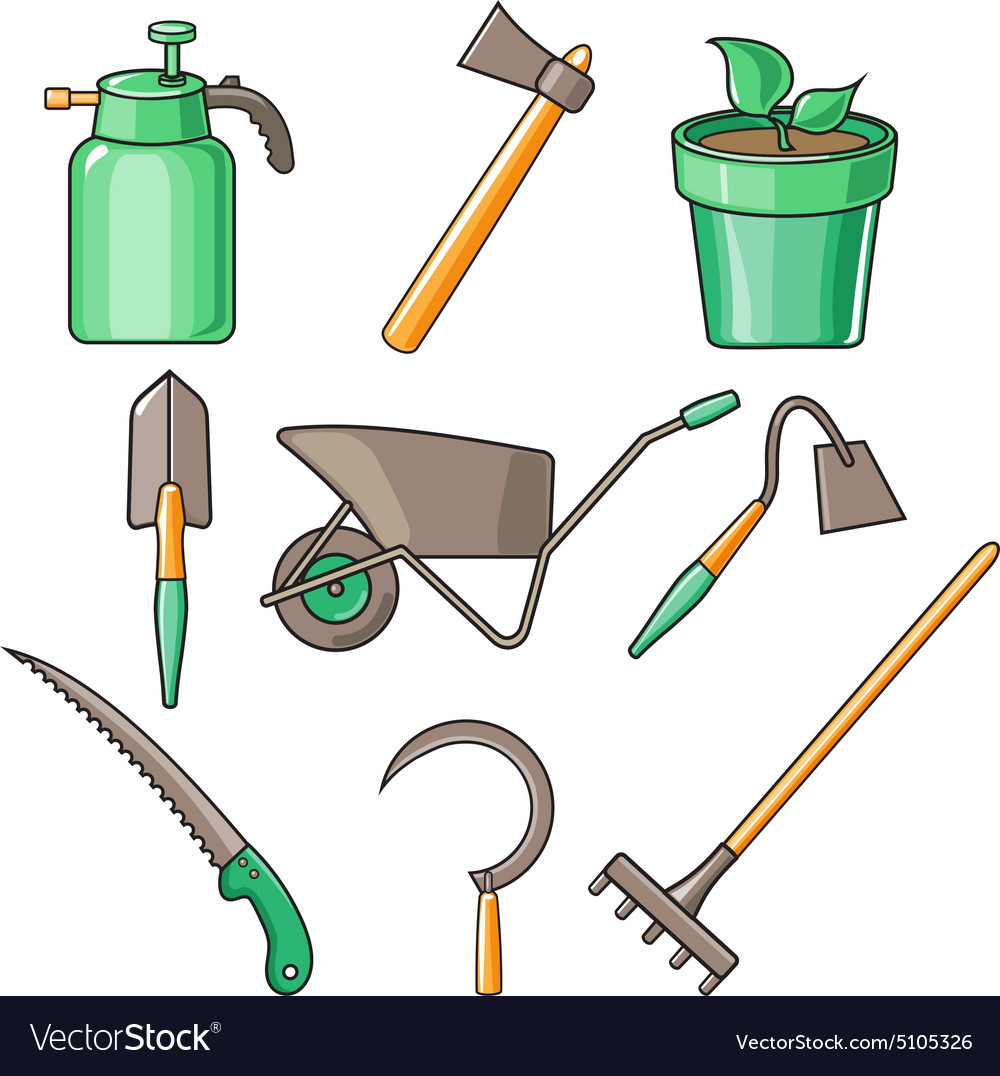 Garden tools flat design