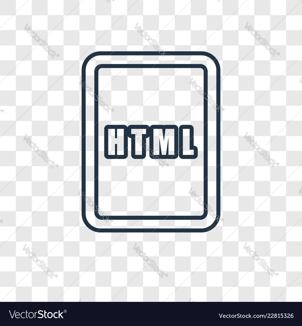 Html concept linear icon isolated on transparent vector image Html concept linear icon isolated on transparent