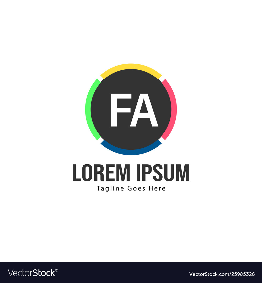 Original fa Logo Vorlage mit modernem Rahmen