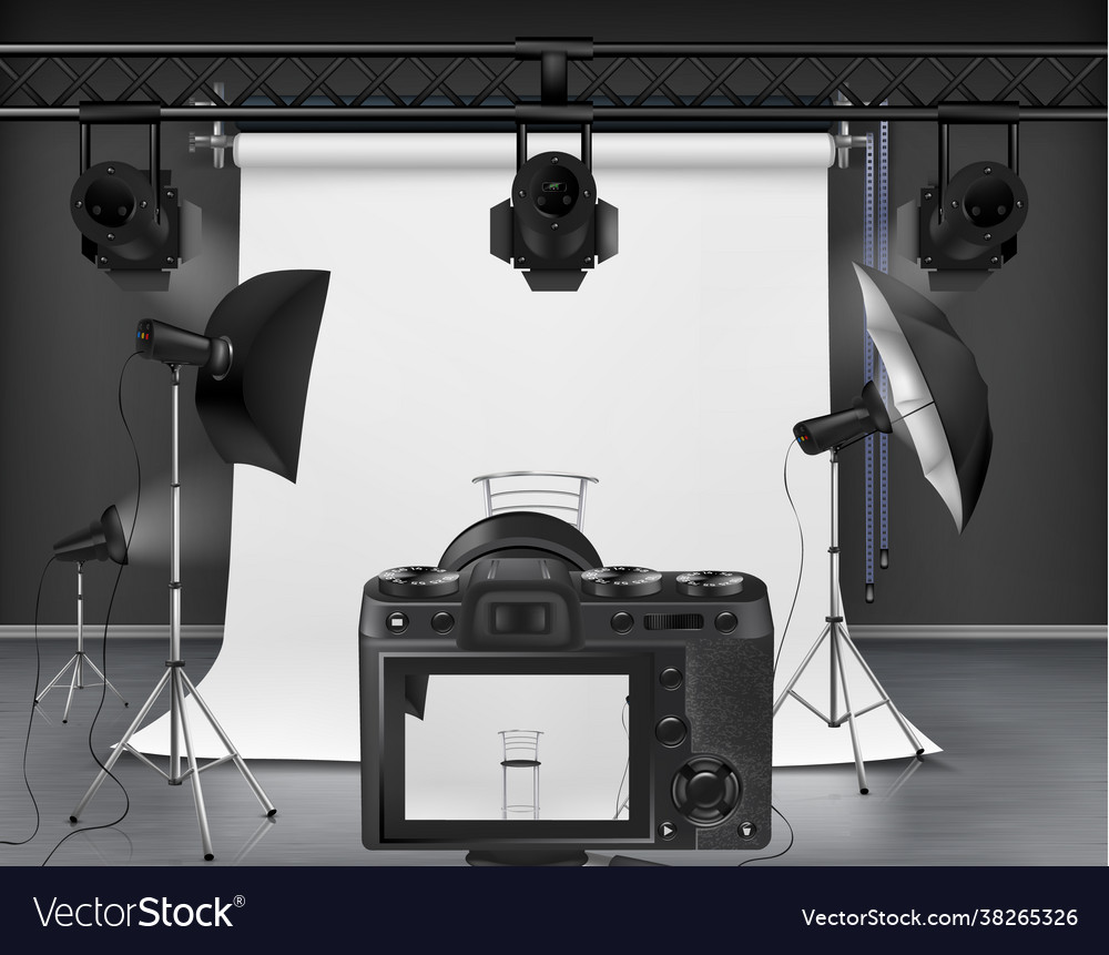 Fotostudio mit Ausrüstung für Fotografie