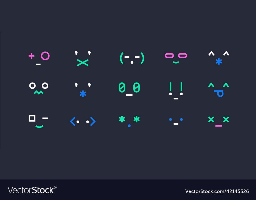 Punctuation smiley face emoticons set of emotions Vector Image