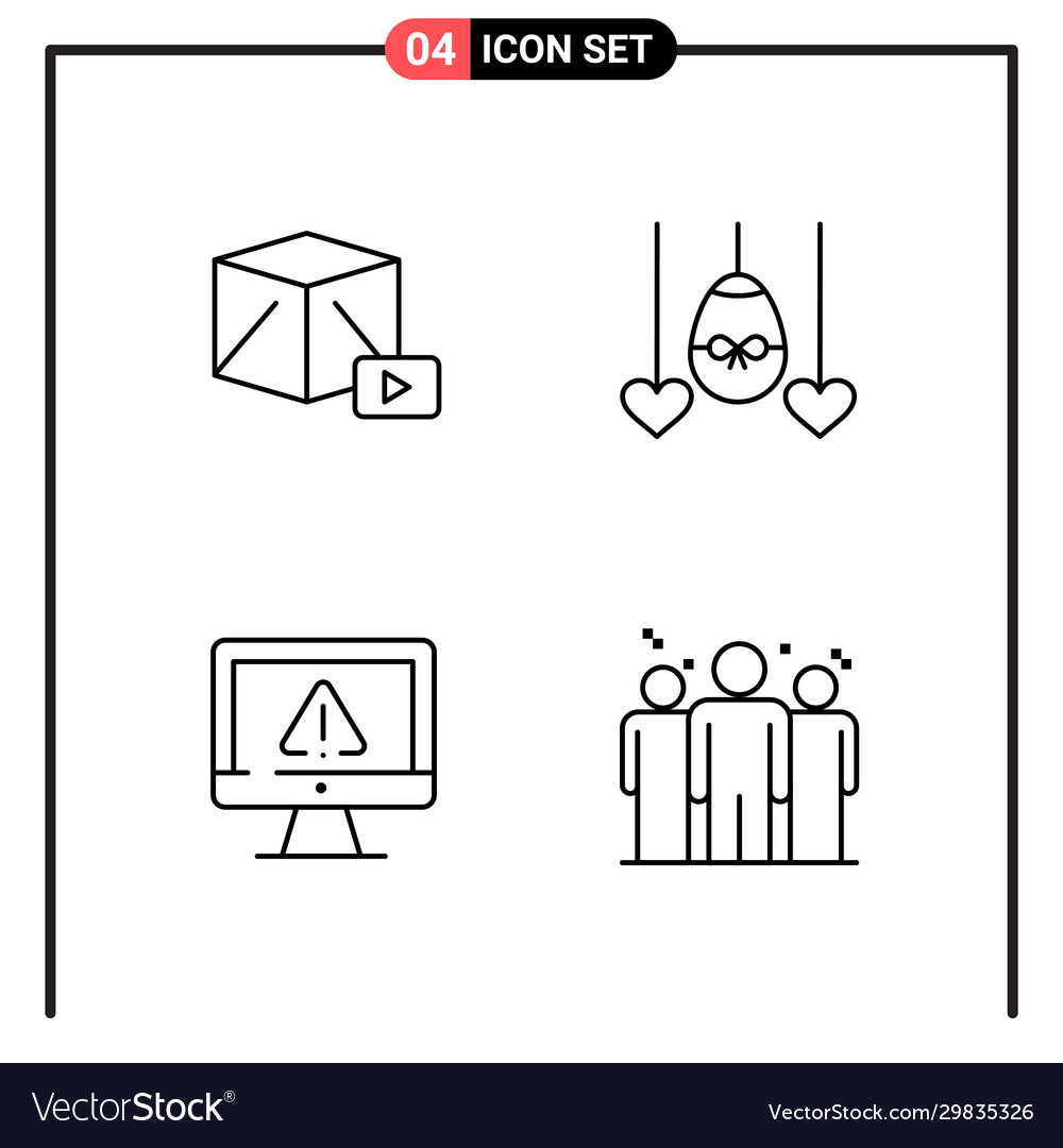 Set 4 line style icons for web and mobile vector image Set 4 line style icons for web and mobile