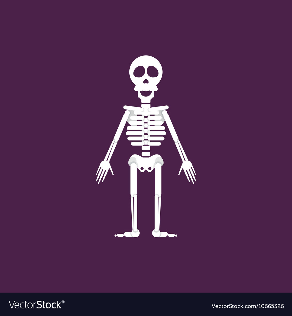 Skeleton für halloween im flachen Stil