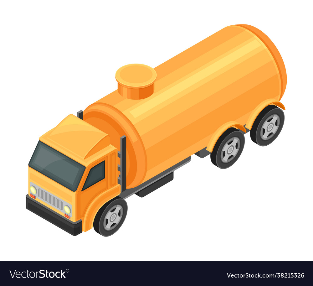 Truck with tank containing oil or petroleum