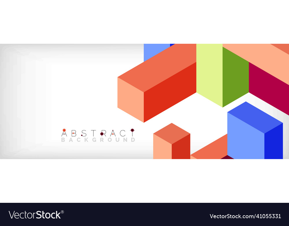 Abstract background 3d cubes cubic elements vector image Abstract background 3d cubes cubic elements