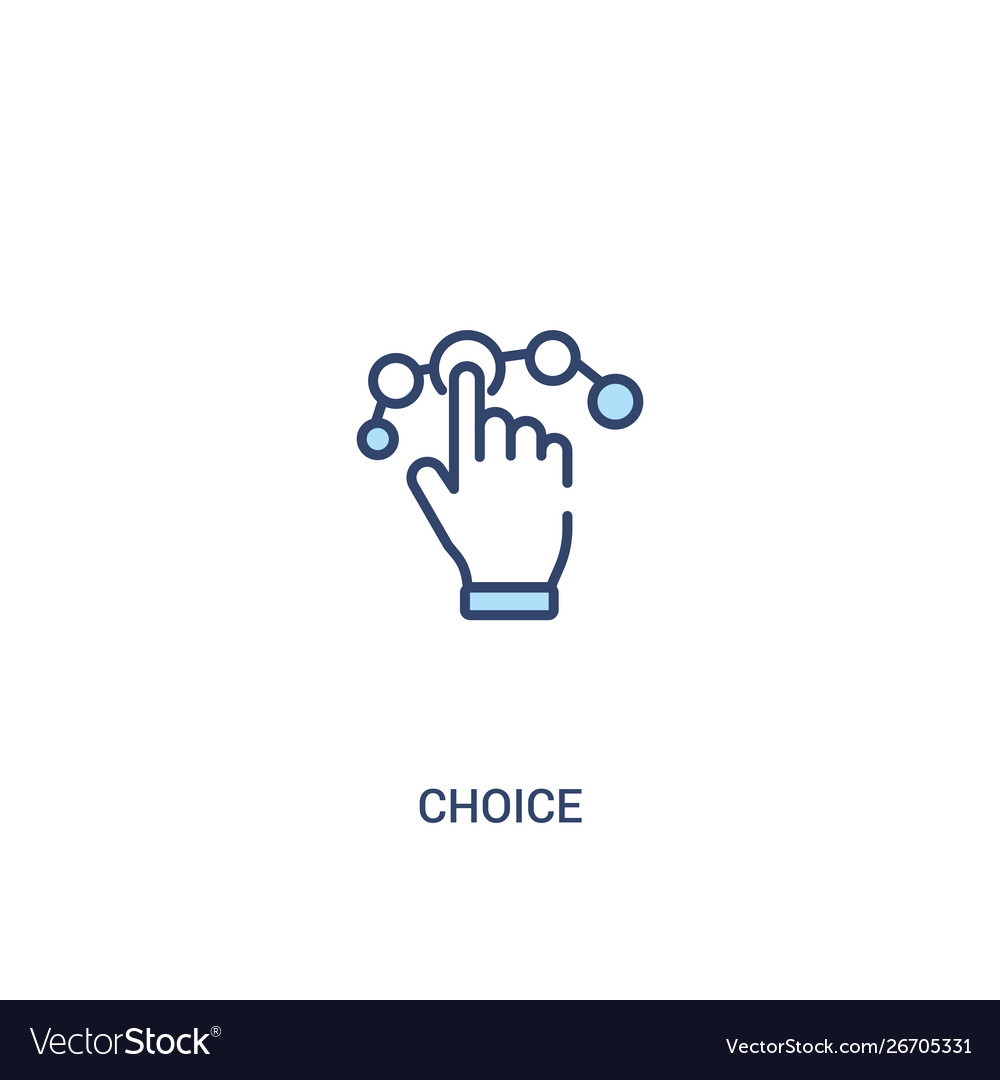 Choice concept 2 colored icon simple line element