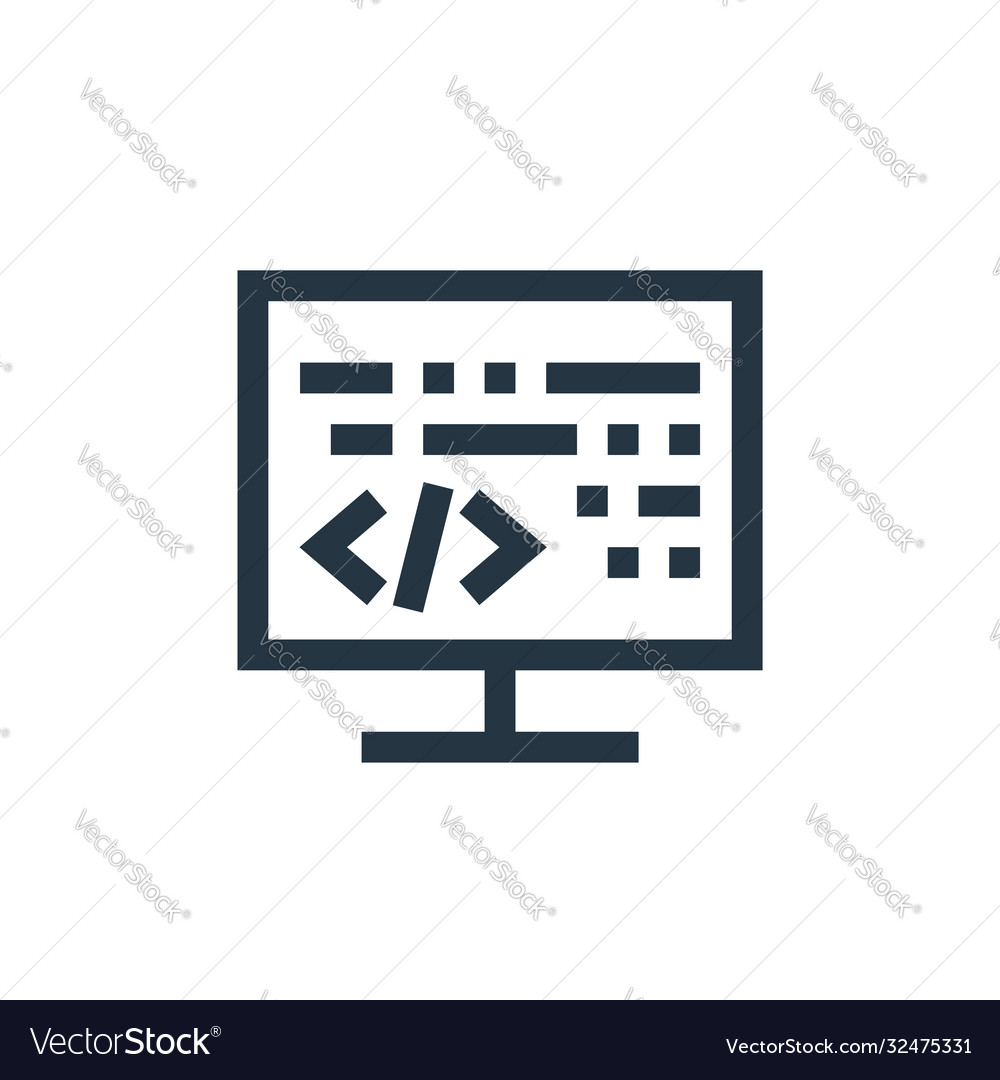 Coding icon editable stroke linear vector image Coding icon editable stroke linear