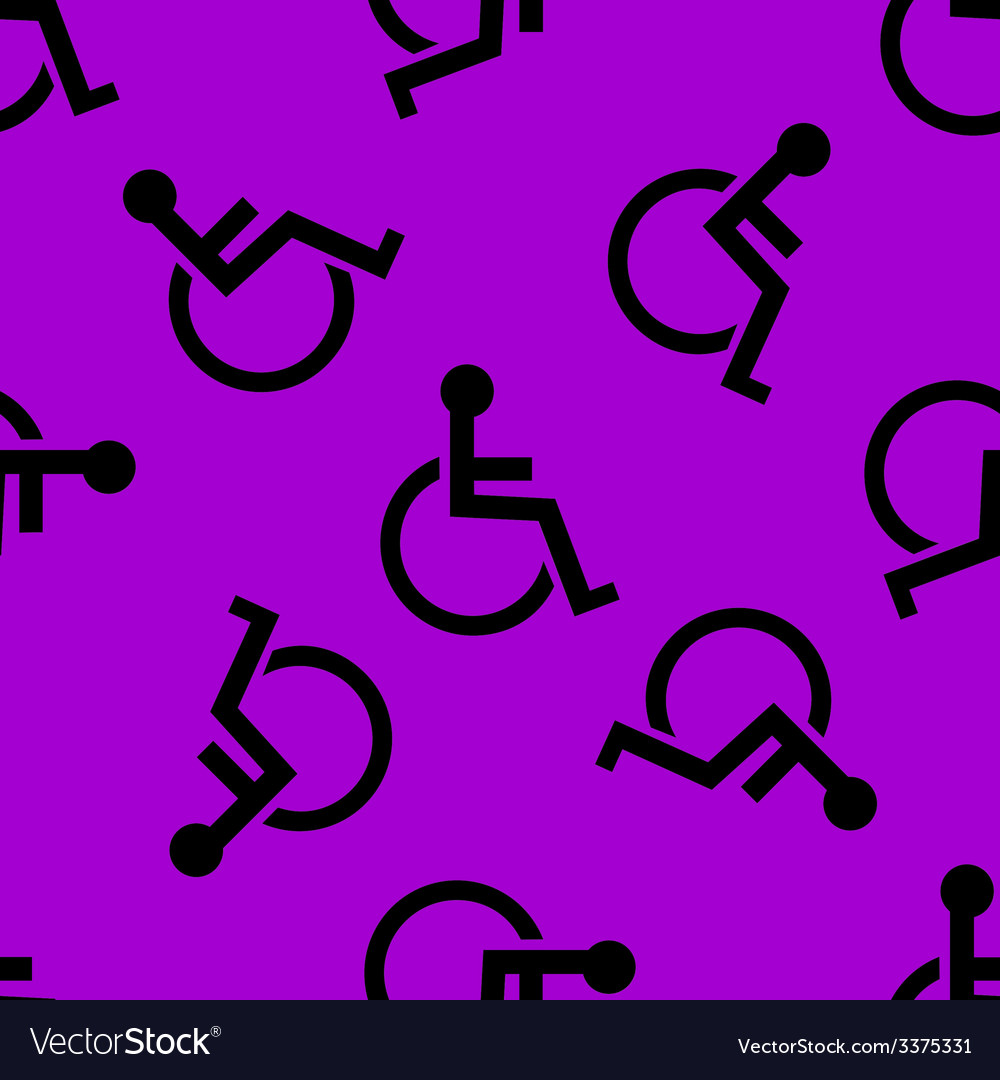 Disabled web icon flat design seamless pattern