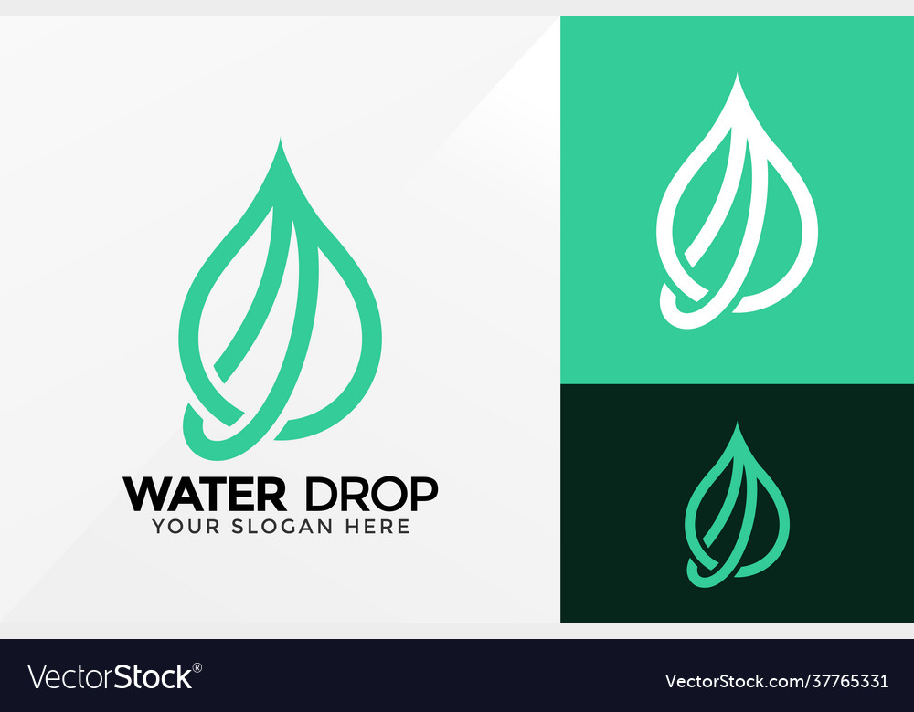 Eco Wassertropfen Logo Design Marke Identität Logos