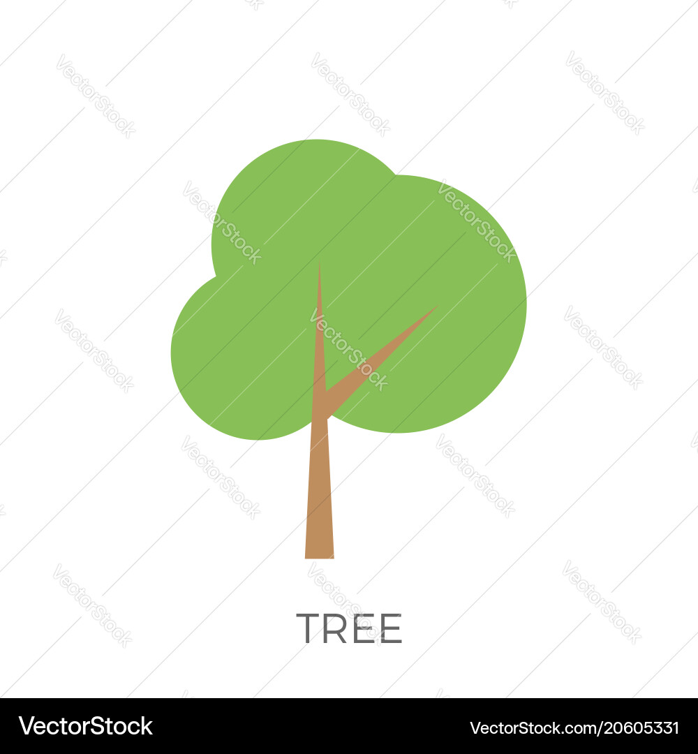 Flat tree icon Royalty Free Vector Image - VectorStock