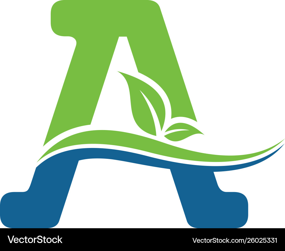 Leaf initial a logo template Royalty Free Vector Image