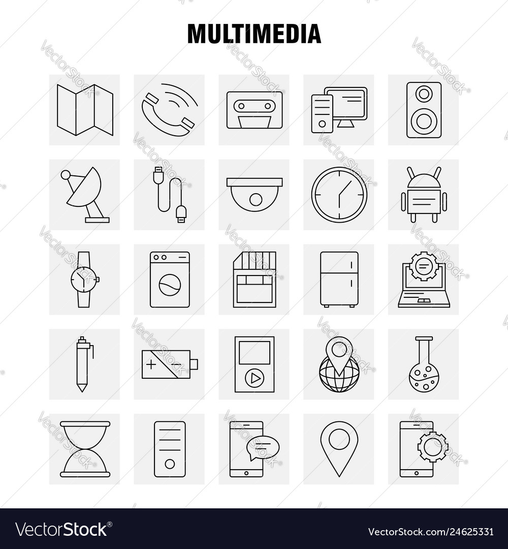 Multimedia Icon Set - Web, Mobile, Print