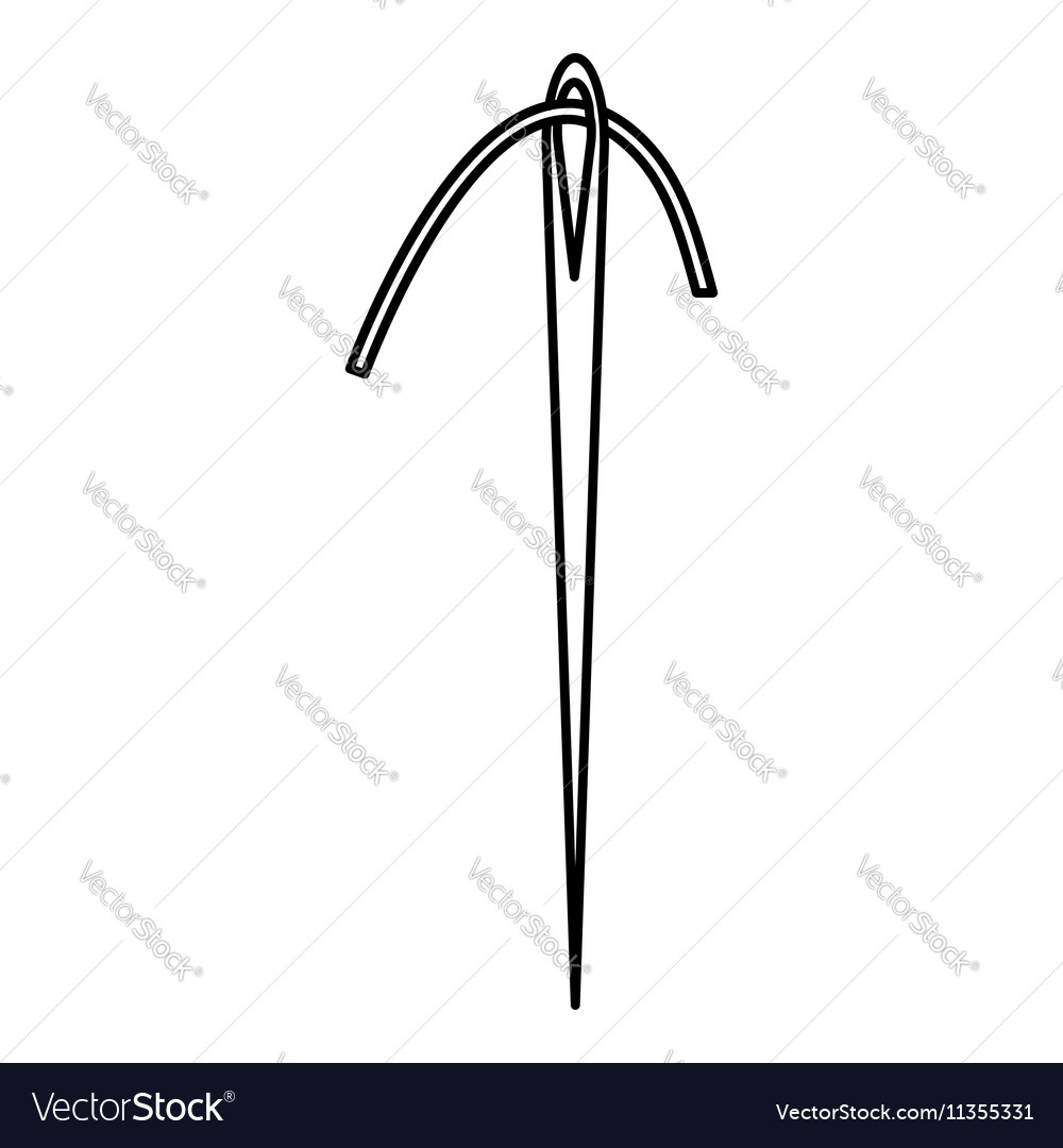 Needle With Thread Icon Outline Style Royalty Free Vector 9163