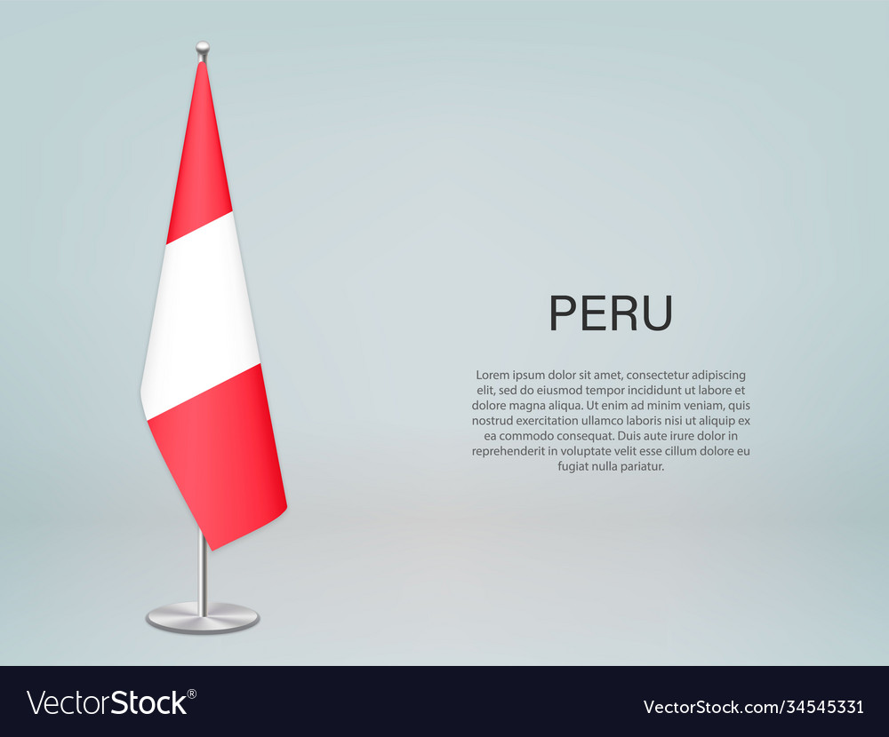 Peru hanging flag on stand template forconference