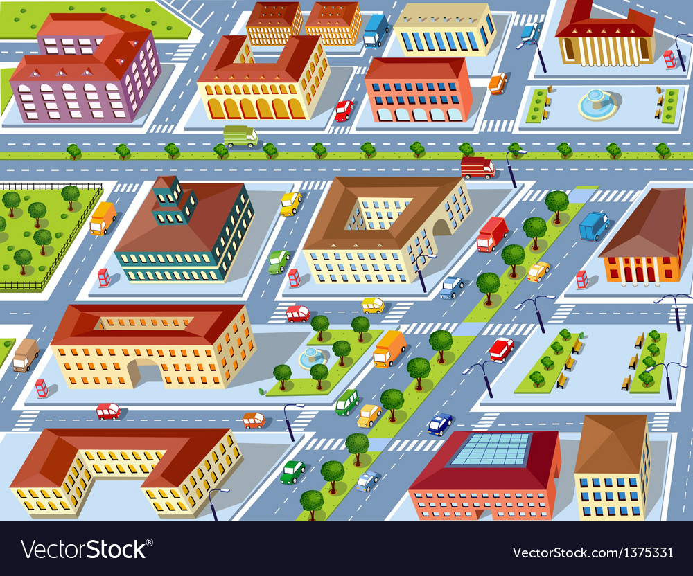 Retro city Royalty Free Vector Image - VectorStock