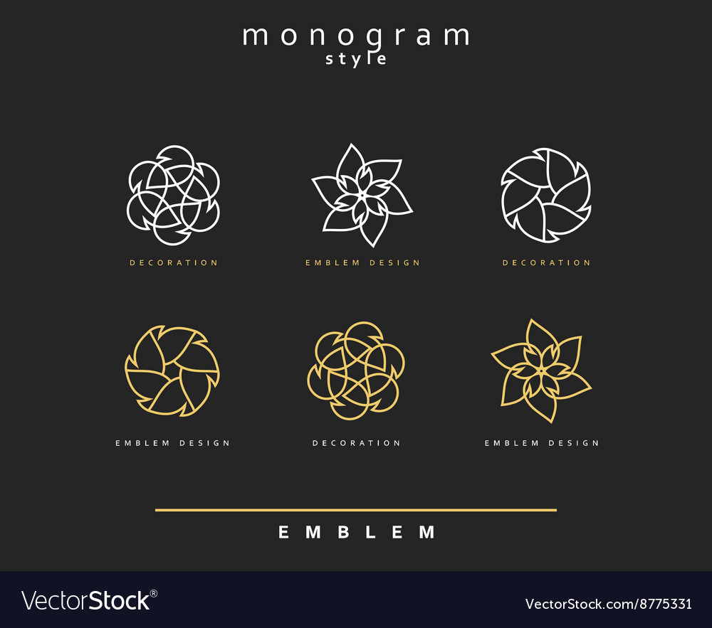 Set of elegant monogram design