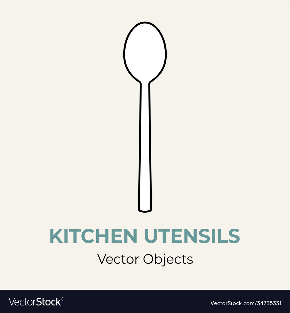 Spoon isolate line vector image Spoon isolate line