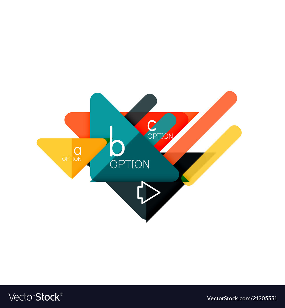 Triangle data visualization design option vector image Triangle data visualization design option