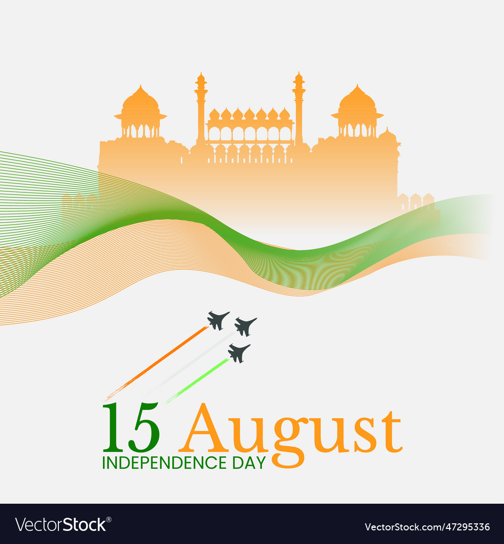 15 august independence day wishing post file Vector Image