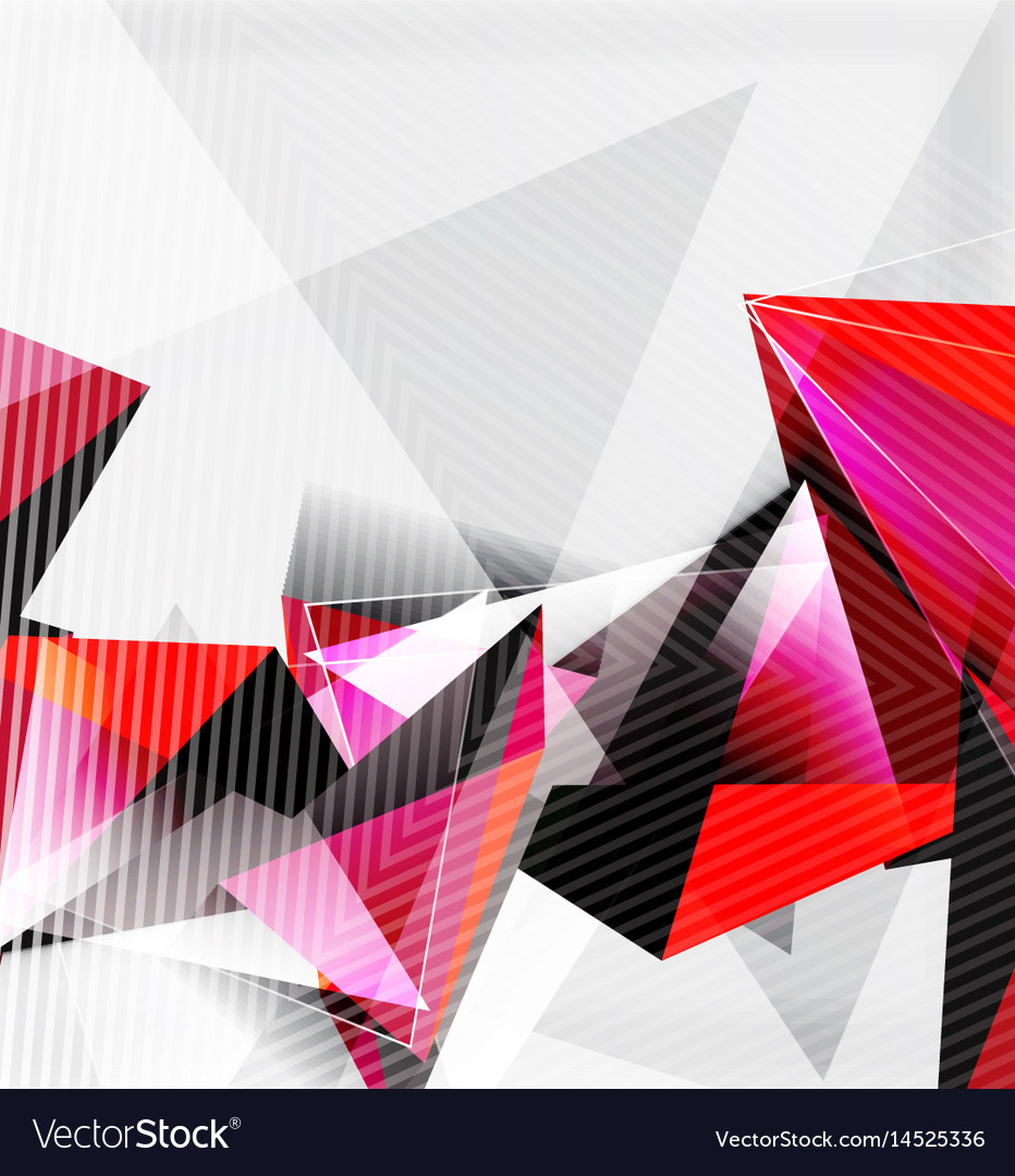 3d triangles and pyramids abstract geometric Vector Image