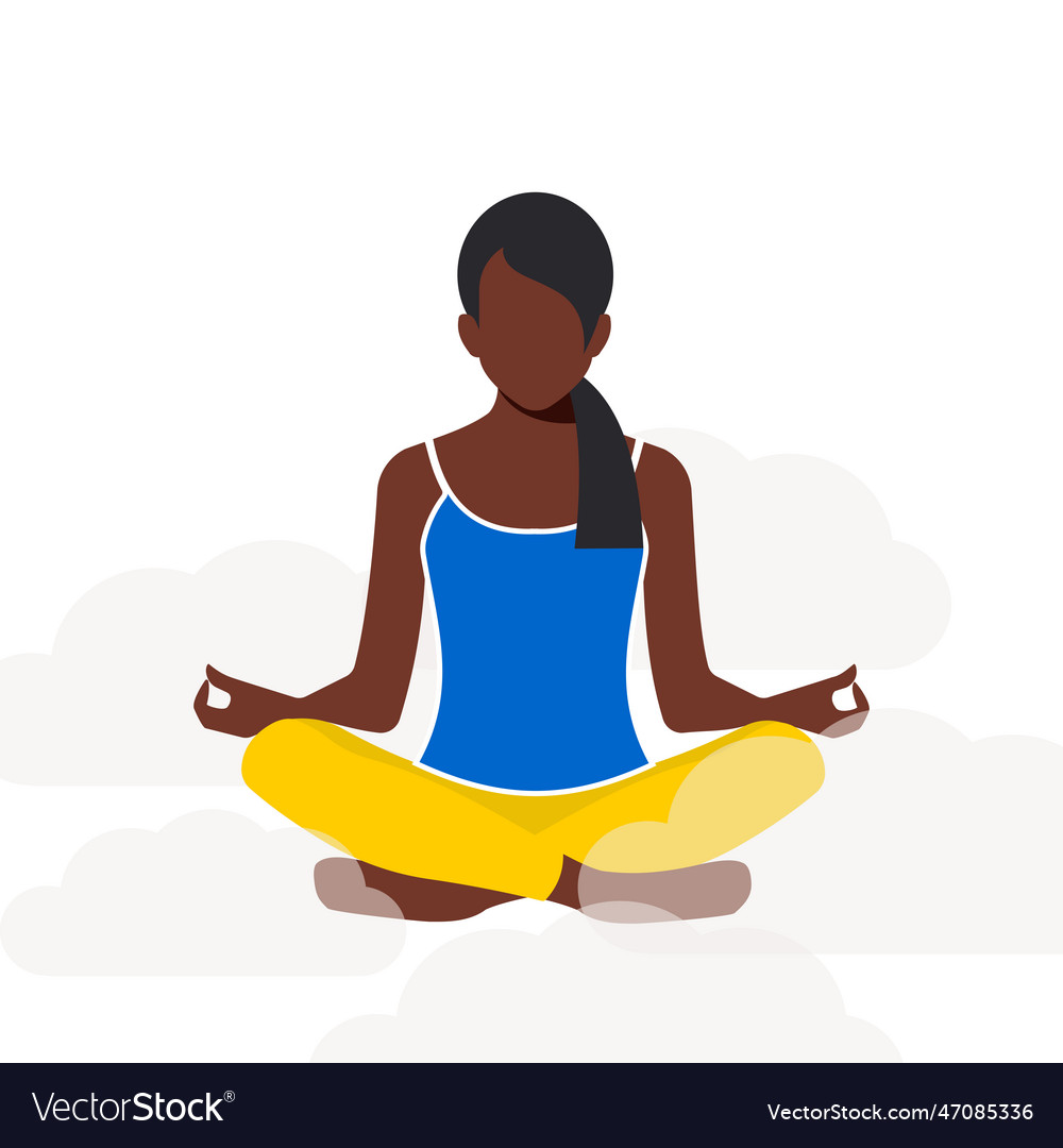 African woman meditating mental health concept