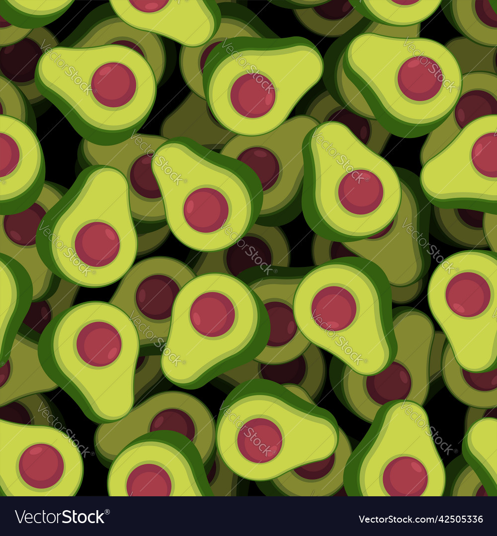 Avocado pattern seamless tropical green fruit